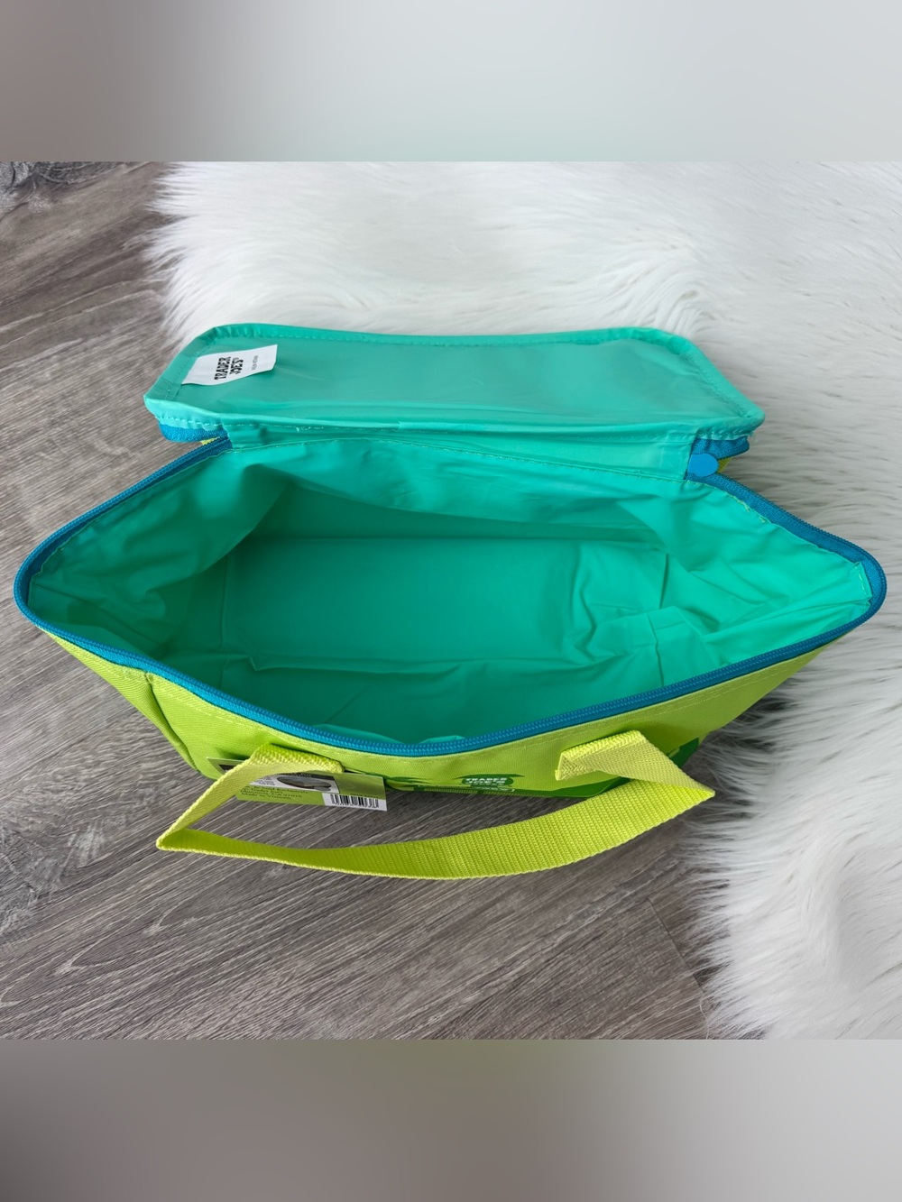 💙💚Trader Joe's Mini Insulated Bag - Lime Green with Blue Trim - Picture 5 of 12